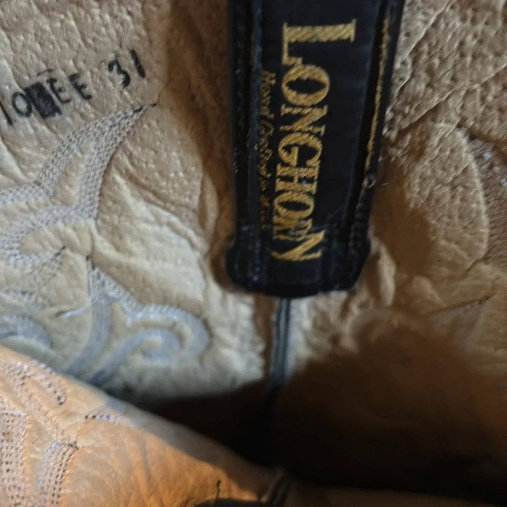 Longhorn Cowboy Boots Flacks leather fancy stitched equestrian boots mens 10EE